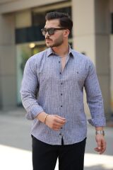 Erkek çizgili Uzun Kollu Gömlek