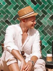 Erkek Uzun Kollu Hakim Yaka Düğmeli Erkek Müslim Gömlek