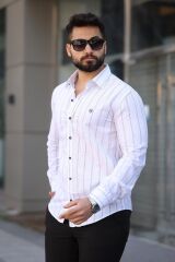 Erkek Pamuklu Çizgi Desenli Gömlek