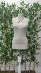 Kadın Boyundan çapraz Geçirmeli Göğüs Damla Detay Kaşkorse Bluz