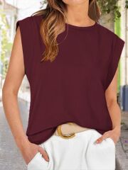 Kadın Kısa Kollu Bisiklet Yaka Viskon Bluz