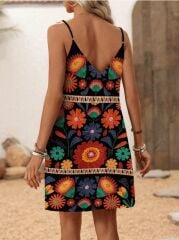 Kadın Ip Askılı V Yakalı Süprem Elbise