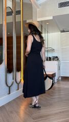 Kadın Askılı Yuvarlak Yakalı Viskon Elbise