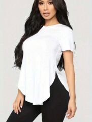 Kadın Türlü Viskon Kumaş Yırtmaç Detaylı Bluz