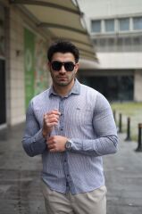 Erkek Pamuklu Keten Kumaş Gömlek