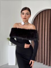 Bestia Straplez Tüy Detaylı Elbise