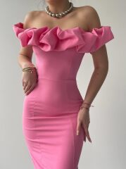 Popi Madonna Yaka Kalem Elbise