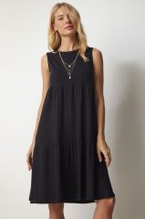 Kadın Sıfır Kol Bisiklet Yaka Aerobin Elbise