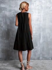 Kadın Sıfır Kol Bisiklet Yaka Aerobin Elbise