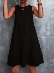 Kadın Sıfır Kol Bisiklet Yaka Aerobin Elbise