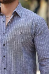 Erkek çizgili Uzun Kollu Gömlek