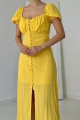 Sarı Prenses Yaka Elbise