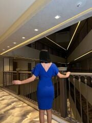 Kadın Dalgıç Krep V Yaka Ve Sırt Dekolte Detaylı Elbise