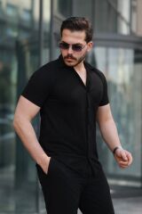 Erkek Kısa Kollu örme Kumaş Pamuklu Gömlek