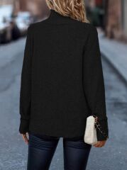 Kadın Uzun Kollu Balıkçı Yaka Triko Bluz
