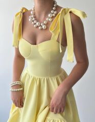 VERO OMUZ BAĞLAMALI ELBİSE