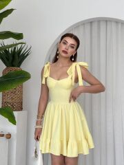 VERO OMUZ BAĞLAMALI ELBİSE