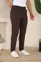 Erkek Slim Fit Likralı Bilek Boy Dilli Kumaş Pantolon