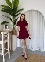 Alka İncili Fiyonk Detay Elbise