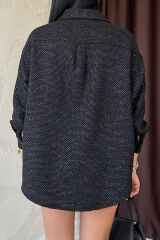 Siyah Işıltılı Gömlek