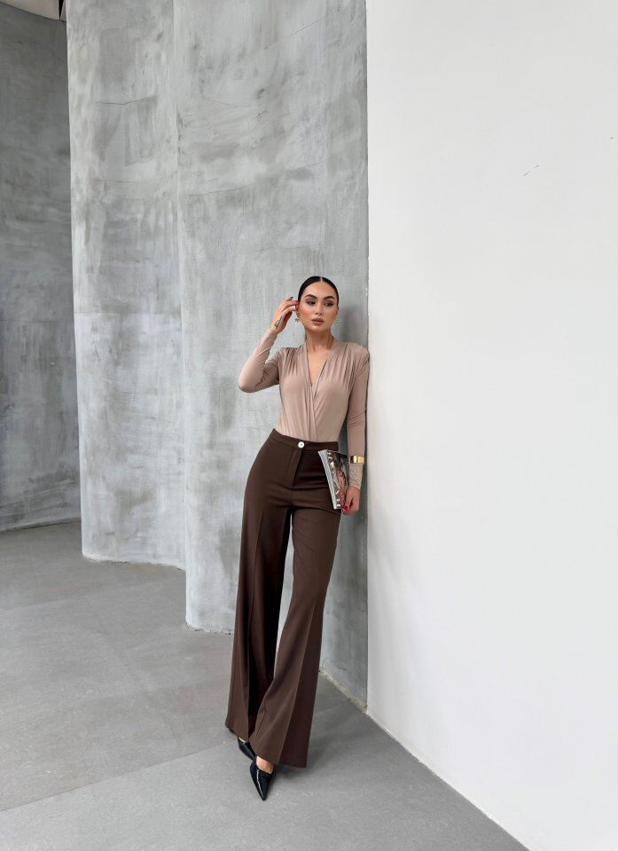 Yüksek Bel Straight Fit Palazzo Pantolon