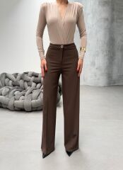 Yüksek Bel Straight Fit Palazzo Pantolon