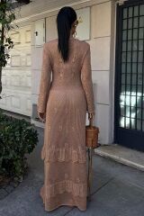 Düğme Detaylı Ve Kat Etekli Etnik Elbise 2859