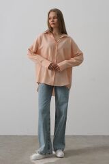 Geniş Manşet Detaylı Gömlek - Açık Somon