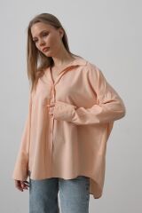 Geniş Manşet Detaylı Gömlek - Açık Somon