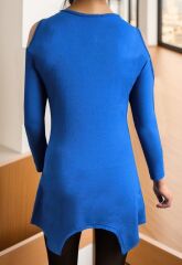 Kadın Uzun Kollu Omuz Ve Göğüs Dekolte Detay Viskon Bluz