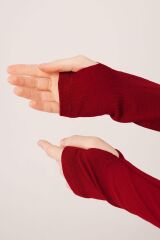 Uzun Kollu Basic Bordo Bluz