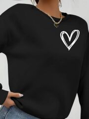 Kadın Uzun Kollu Bisiklet Yaka Viskon Iki Iplik Bluz