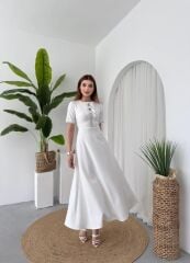 Wera Taşlı Fiyonk Detaylı Elbise