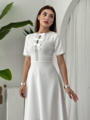 Wera Taşlı Fiyonk Detaylı Elbise