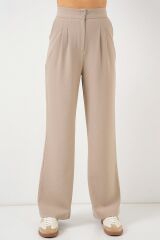 6638 Yüksek Bel Palazzo Pantolon - A.Bej