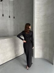 Drape Detaylı Midi Elbise