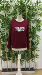 Kadın Uzun Kollu Bisiklet Yaka Desenli Viskon Iki Iplik Bluz