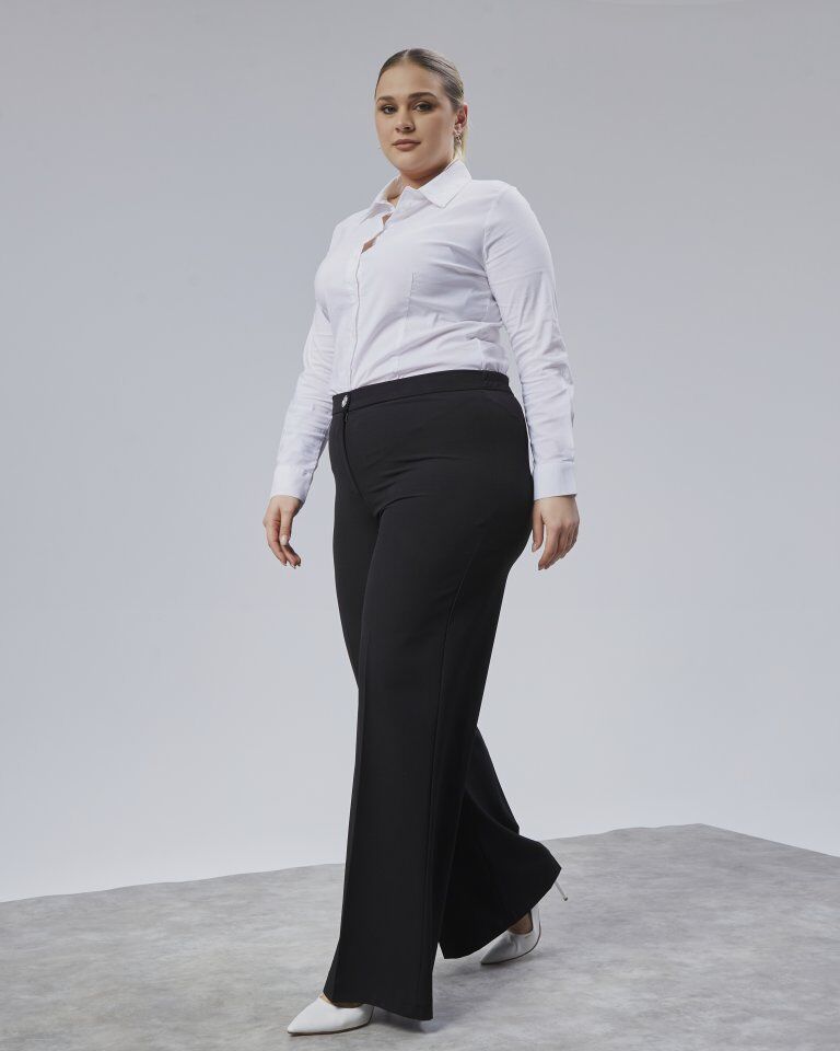 Poly Viscose Full Lycra Beli̇ Lasti̇kli̇ Battal Pantolon