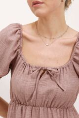 2351 Kloş Poplin Elbise - A.Gül Kurusu