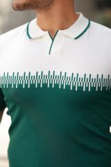 Erkek Hemşire Yaka çift Renk Kısa Kollu Tişört