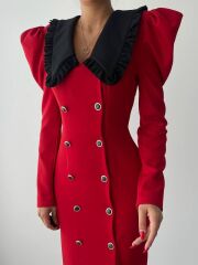 Palmas Geniş Yakalı Elbise