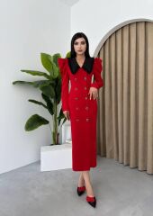 Palmas Geniş Yakalı Elbise