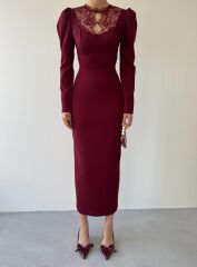 Port Dantel Detay Elbise