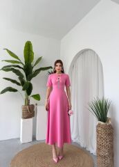 Wera Taşlı Fiyonk Detaylı Elbise