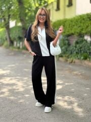 Kadın Modal Kumaş Yakası Fermuarlı şerit Detaylı Takım