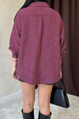 Fuşya Işıltılı Gömlek