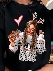 Kadın Uzun Kollu Bisiklet Yaka Viskon Iki Iplik Bluz