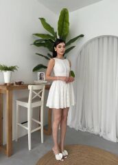 Yema Düğme Detaylı Elbise