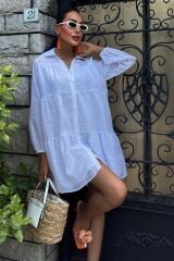 Gömlek Yaka Pileli Elbise 2898