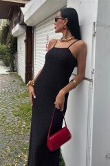 Askıları Ayarlanabilir Örme Dantel Elbise 2879